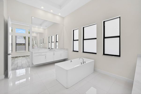 Bathroom, Dual Sink Vanities, Free Standing Baths, Interior, Recessed Lighting