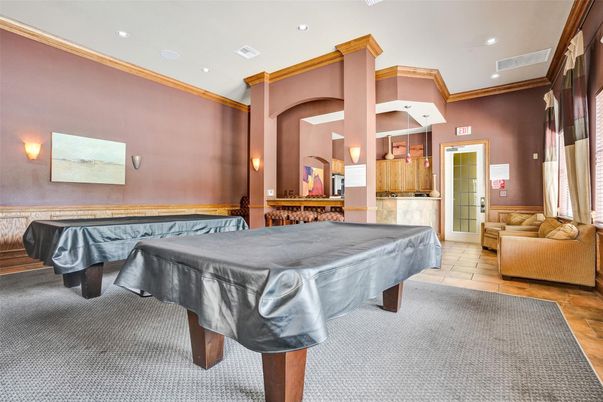 Billiard Table, Game Room, Interior, Recessed Lighting