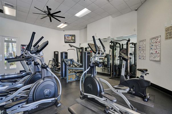Fitness Equipment, Gym, Interior, Recessed Lighting