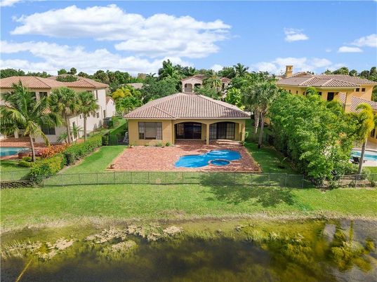 Backyard, Exterior, Facade, Pool, Mediterranean