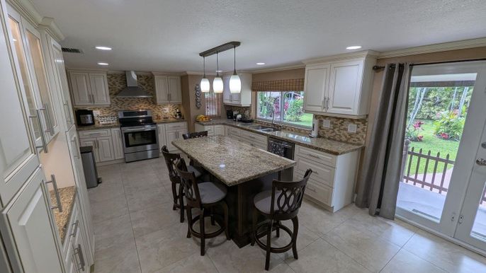 Interior, Kitchen, Pendant Lights, Recessed Lighting, Stainless Steel Appliances