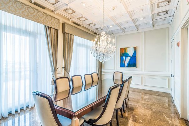 Chandelier, Dining room, Interior, Recessed Lighting