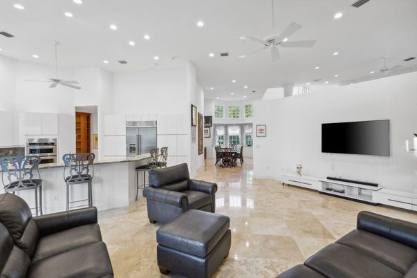 Dining room, Interior, Kitchen, Living room, Recessed Lighting, Stainless Steel Appliances