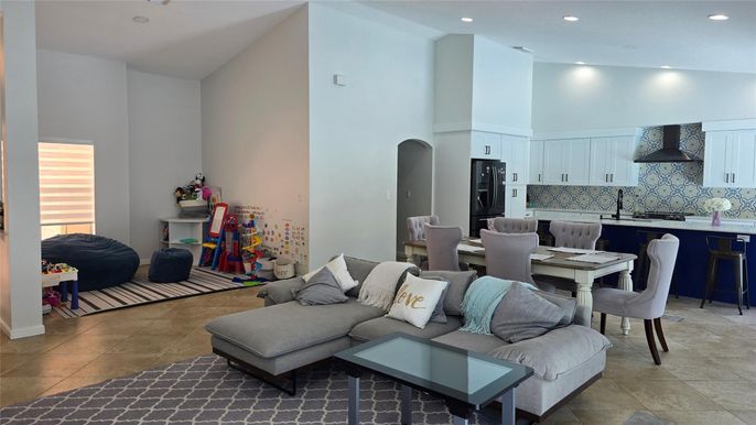 Dining room, Interior, Kitchen, Living room, Recessed Lighting