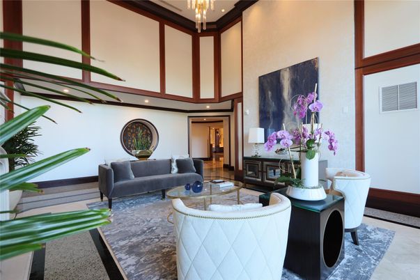 Chandelier, Interior, Living room, Marble, Recessed Lighting