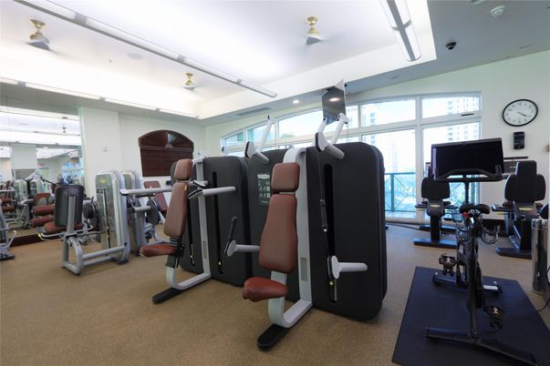 Fitness Equipment, Gym, Interior, Recessed Lighting
