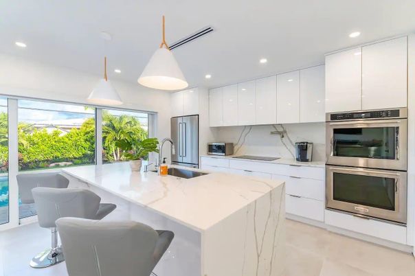 Interior, Kitchen, Pendant Lights, Recessed Lighting, Stainless Steel Appliances