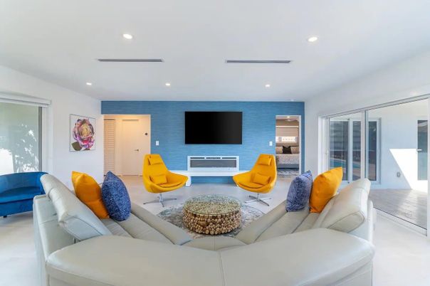 Interior, Living room, Recessed Lighting
