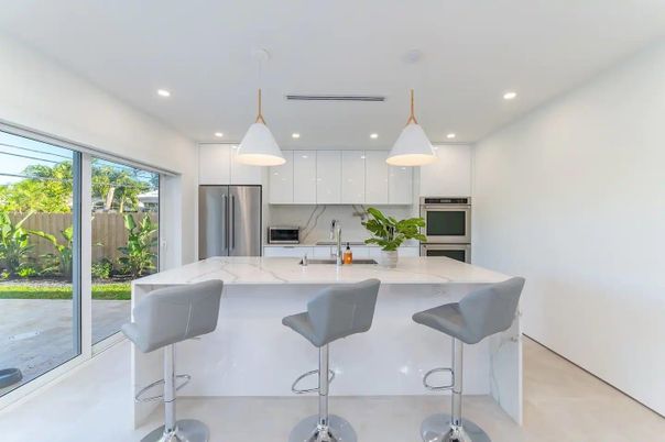 Interior, Kitchen, Pendant Lights, Recessed Lighting, Stainless Steel Appliances