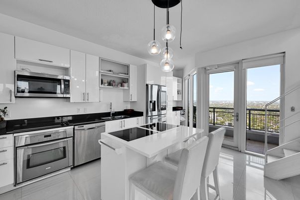 Interior, Kitchen, Pendant Lights, Stainless Steel Appliances, Water