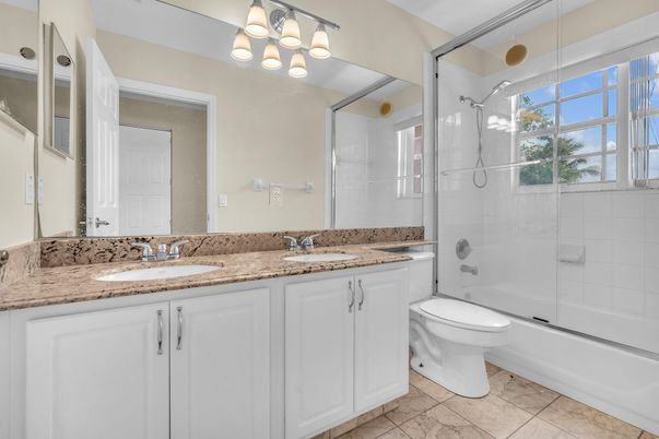 Bathroom, Dual Sink Vanities, Glass Shower, Interior