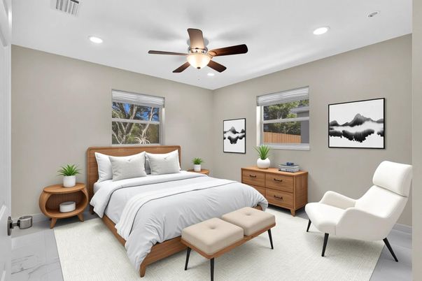 Bedroom, Interior, Recessed Lighting