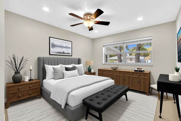 Bedroom, Interior, Recessed Lighting