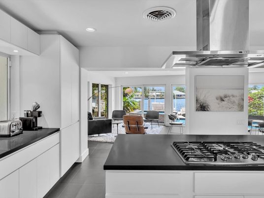 Interior, Kitchen, Living room, Recessed Lighting, Stainless Steel Appliances, Water