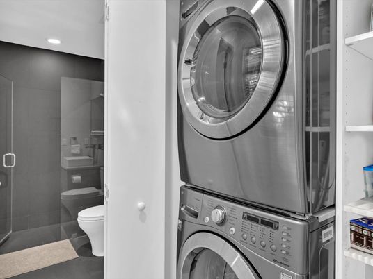 Bathroom, Interior, Recessed Lighting, Utility Closets, Washer