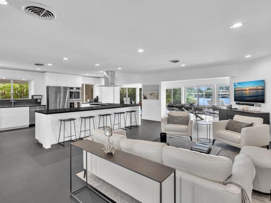 Dining room, Interior, Kitchen, Living room, Recessed Lighting, Stainless Steel Appliances