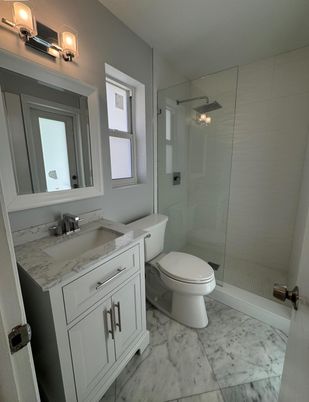 Bathroom, Glass Shower, Interior, Marble