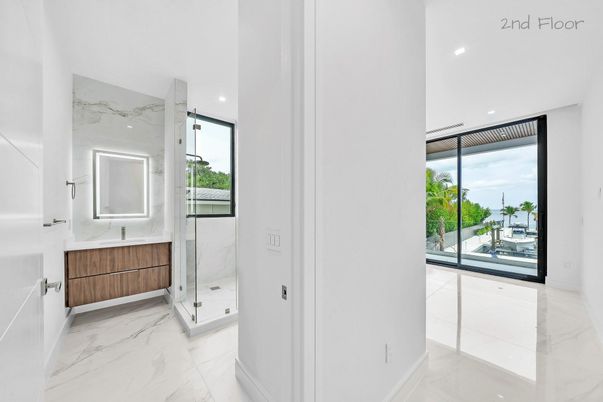 Bathroom, Glass Shower, Interior, Marble, Marble Walls, Recessed Lighting, Water