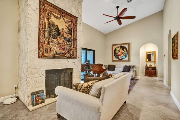 Fireplace, Interior, Living room, Stone Walls