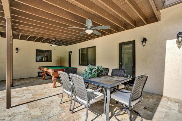Billiard Table, Exterior, Wooden Beams