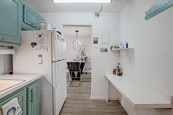 Interior, Kitchen, Wood Texture Flooring