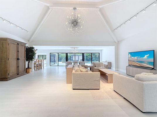 Chandelier, Interior, Living room, Wood Texture Flooring