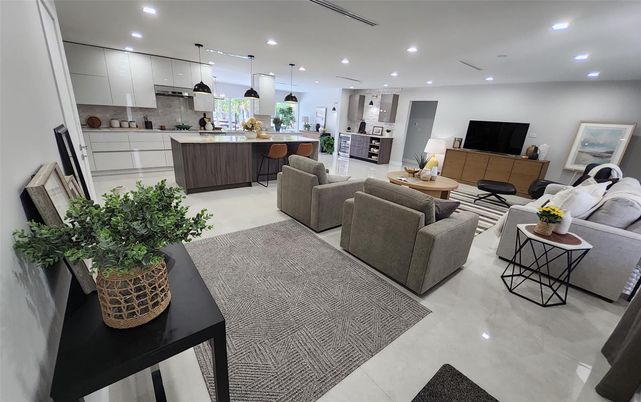 Interior, Kitchen, Living room, Pendant Lights, Recessed Lighting
