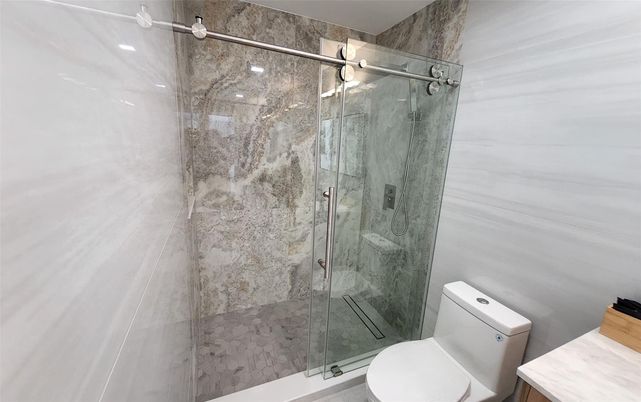 Bathroom, Glass Shower, Interior, Marble Walls