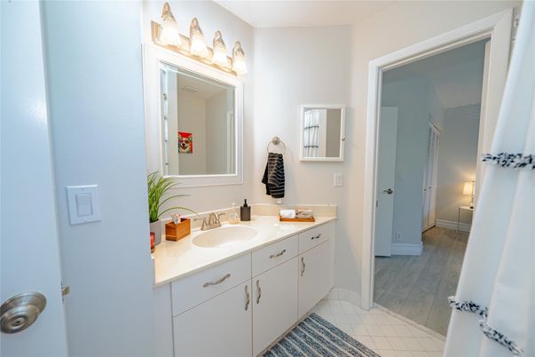 Bathroom, Dual Sink Vanities, Interior, Wood Texture Flooring