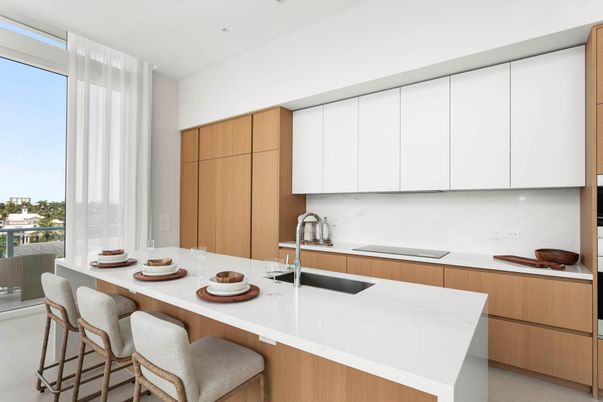 Interior, Kitchen, Marble Walls, Recessed Lighting