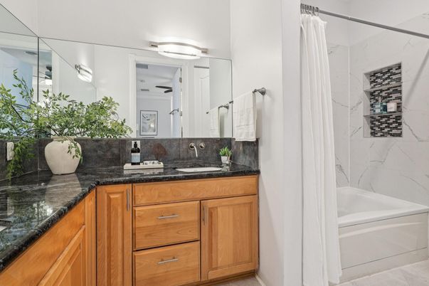 Bathroom, Dual Sink Vanities, Interior, Marble Walls