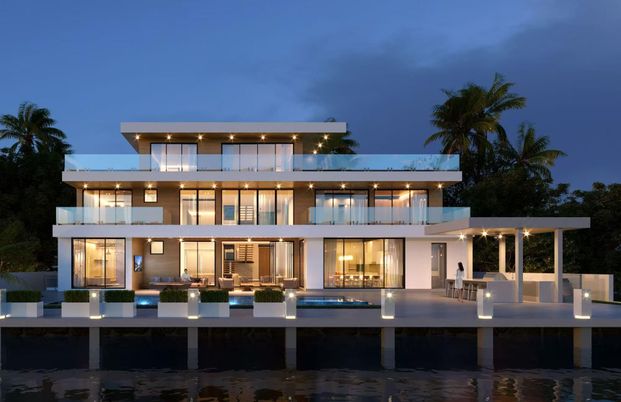 Exterior, Facade, Pool, Modern