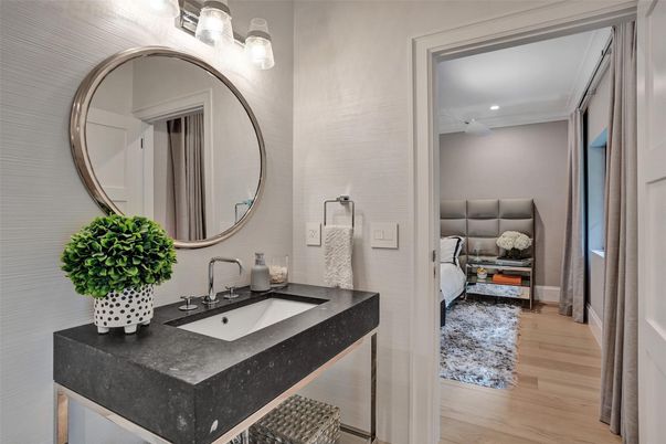 Bathroom, Bedroom, Interior, Recessed Lighting, Wood Texture Flooring