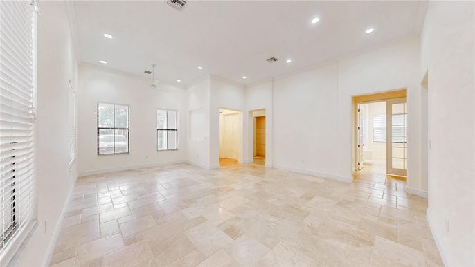Empty room, Interior, Pendant Lights, Recessed Lighting