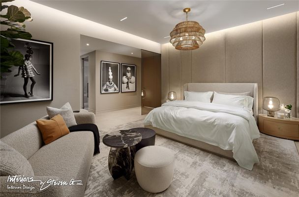 Bedroom, Chandelier, Interior, Recessed Lighting