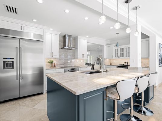 Interior, Kitchen, Pendant Lights, Recessed Lighting, Stainless Steel Appliances