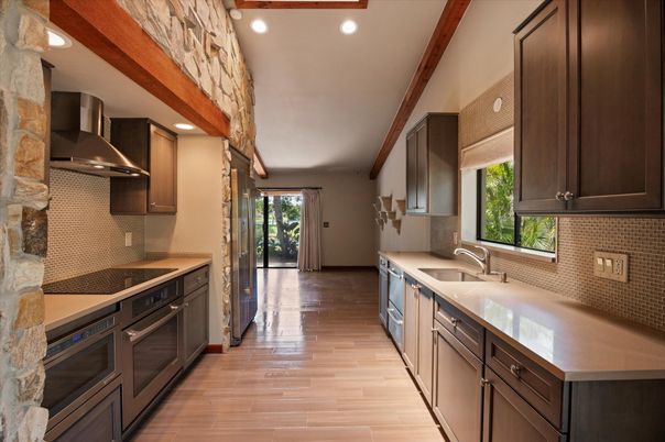 Interior, Kitchen, Recessed Lighting, Wood Texture Flooring
