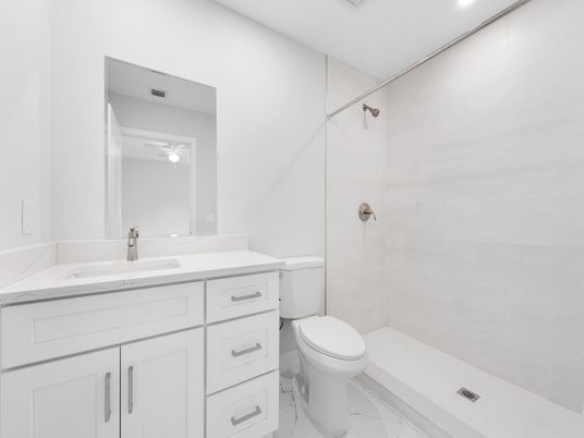 Bathroom, Interior, Marble, Recessed Lighting