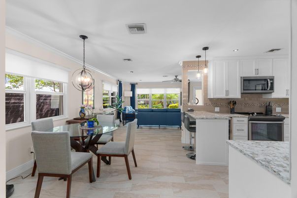 Dining room, Interior, Kitchen, Living room, Pendant Lights, Recessed Lighting
