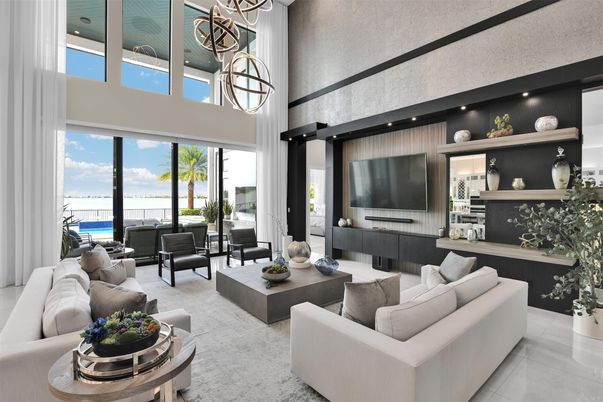 Interior, Living room, Pendant Lights, Recessed Lighting, Water