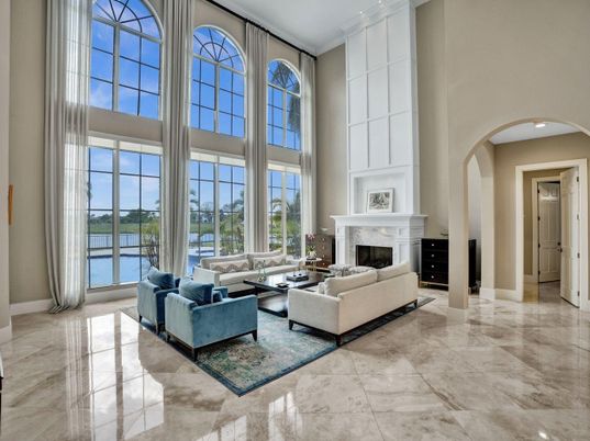 Fireplace, Interior, Living room, Recessed Lighting, Water