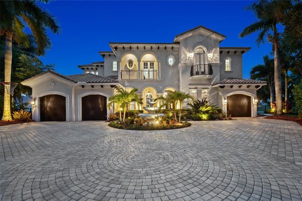 Attached, Detached Garage, Exterior, Facade, Mediterranean