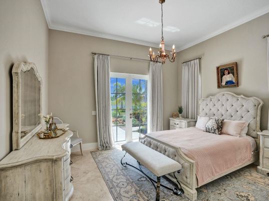 Bedroom, Chandelier, Interior