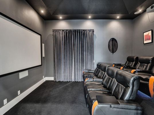 Home Theatre Room, Interior, Projection Screen, Recessed Lighting, Theatre Room