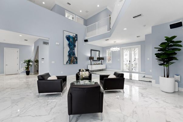 Interior, Living room, Marble, Pendant Lights, Recessed Lighting
