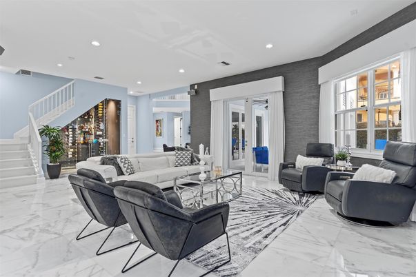 Interior, Living room, Marble, Recessed Lighting