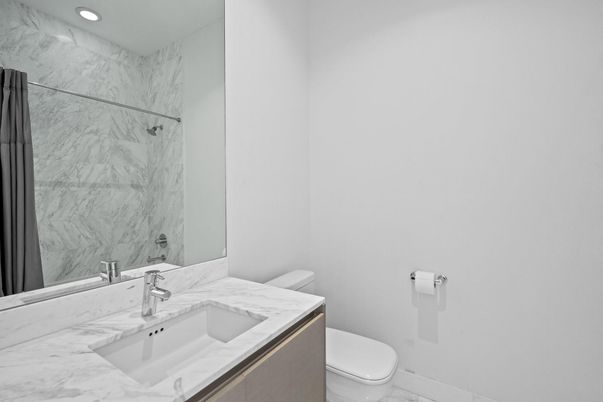 Bathroom, Interior, Marble, Marble Walls, Recessed Lighting