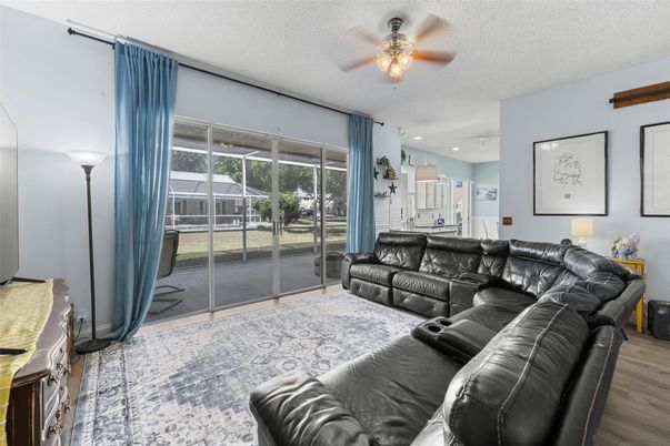 Home Theatre Room, Interior, Kitchen, Living room, Recessed Lighting, Wood Texture Flooring