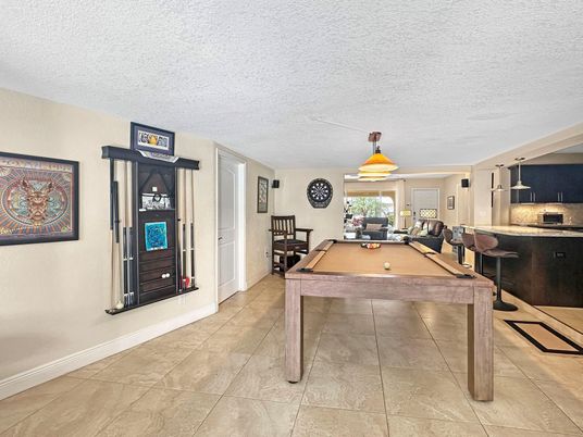 Billiard Table, Game Room, Interior, Pendant Lights