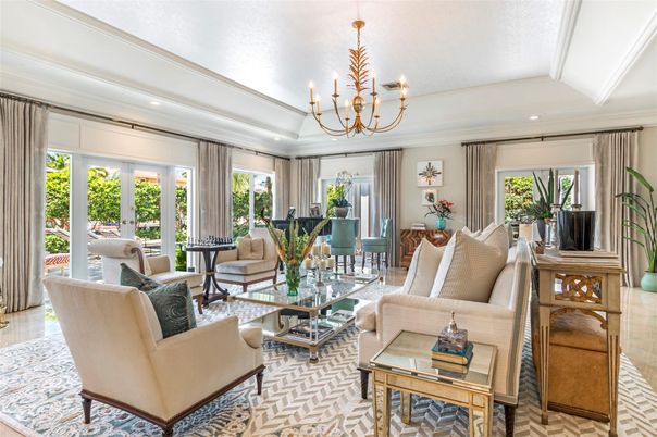Chandelier, Interior, Living room, Recessed Lighting, Wood Texture Flooring